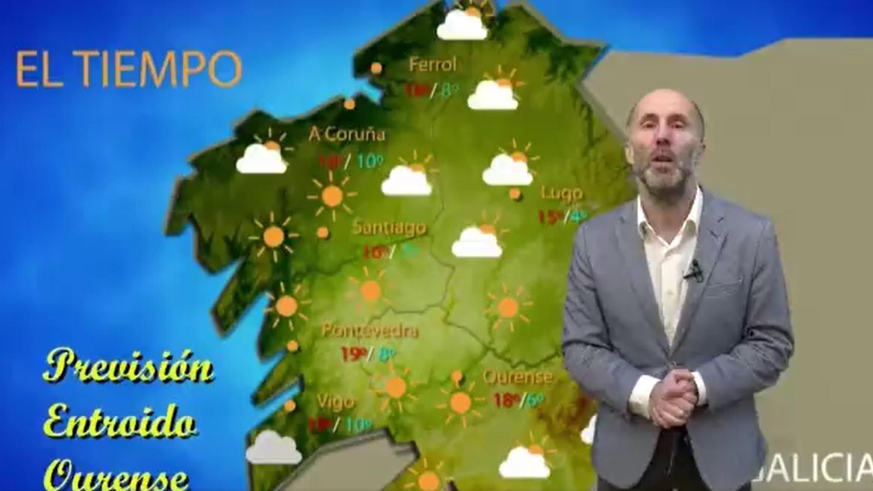 Vídeo de Jácome anunciando la programación del Entroido como el parte del tiempo.