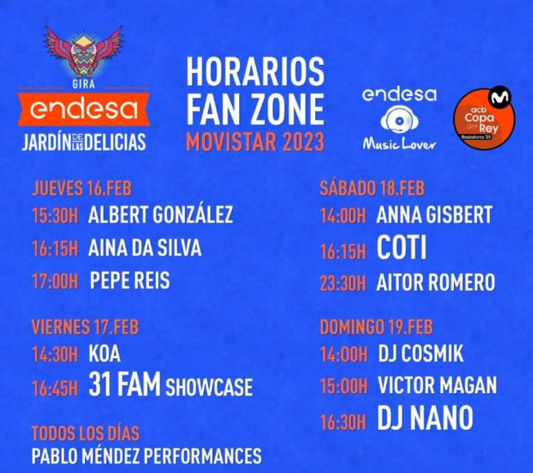Horario de los conciertos de la Copa del Rey.