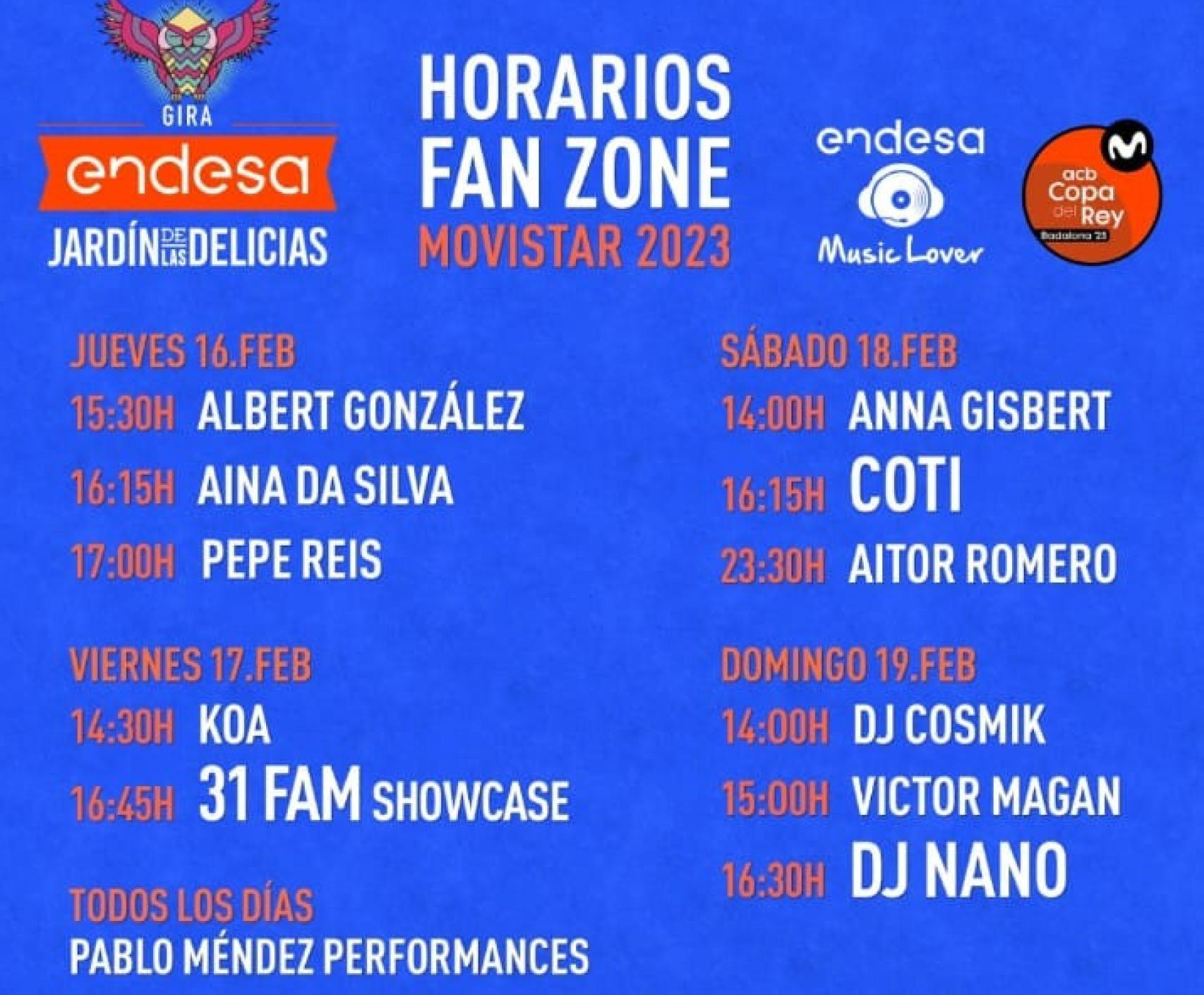 Horario de los conciertos de la Copa del Rey.