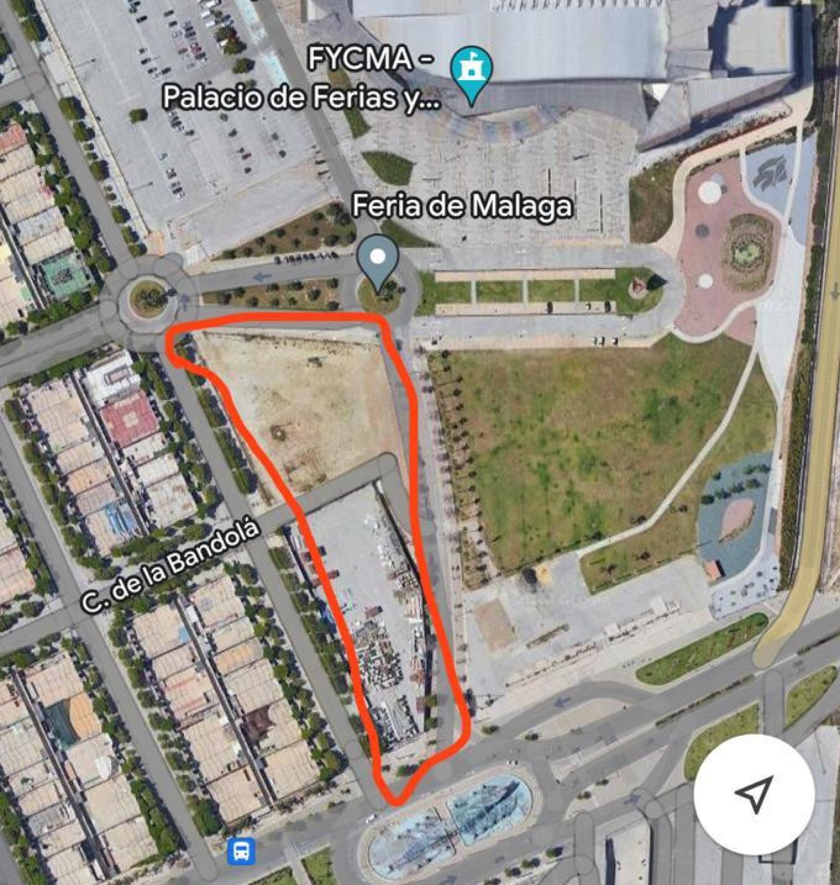 Imagen de los terrenos situados junto al Palacio de Ferias de Málaga.