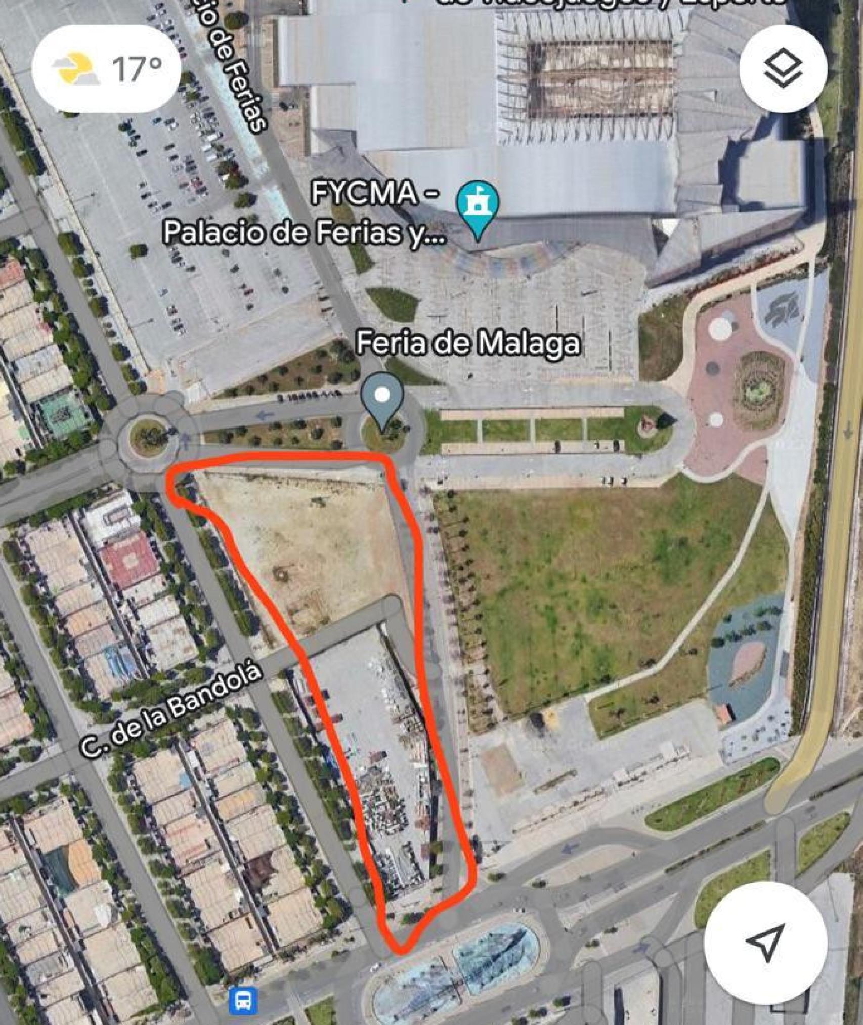 Imagen de los terrenos situados junto al Palacio de Ferias de Málaga.