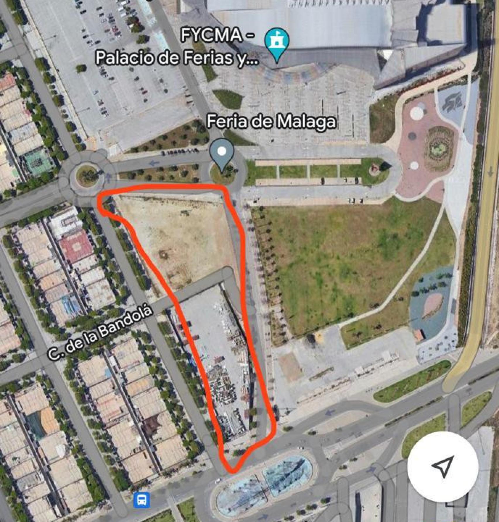 Imagen de los terrenos situados junto al Palacio de Ferias de Málaga.