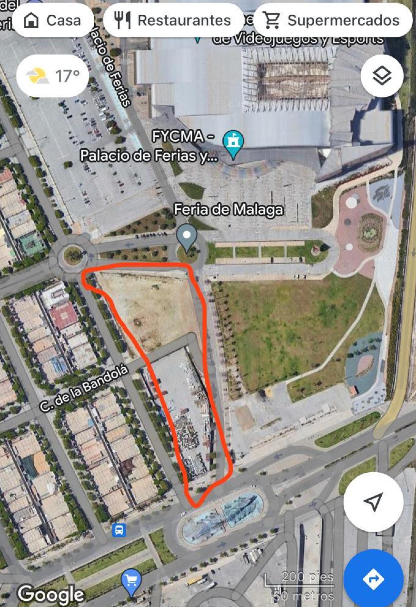 Imagen de los terrenos situados junto al Palacio de Ferias de Málaga.