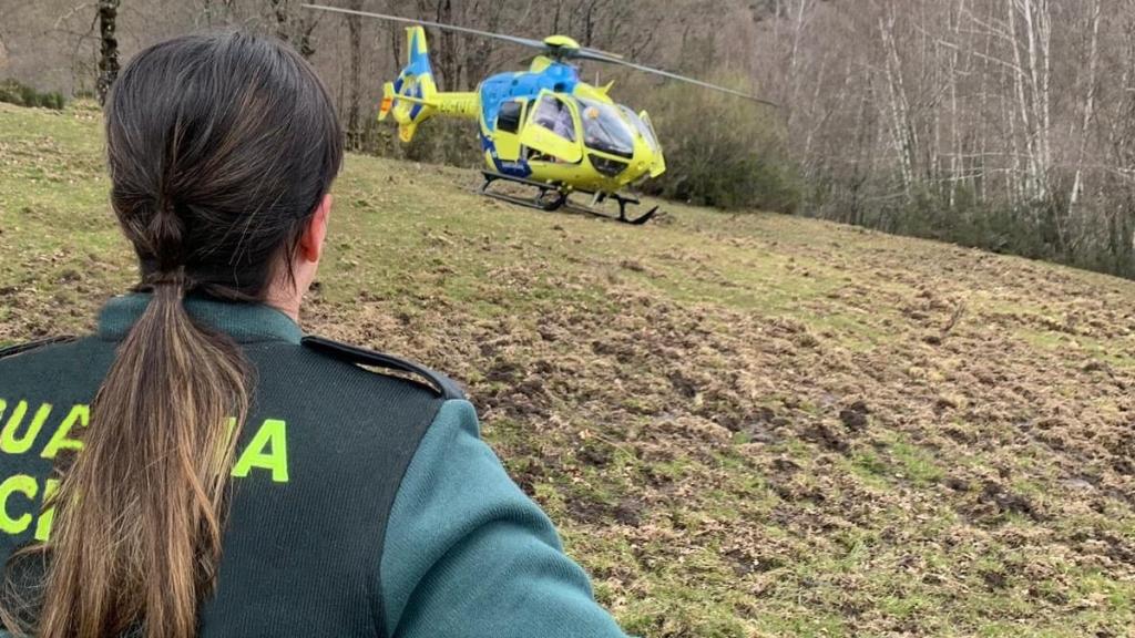 Guardia Civil y helicóptero del 112 de Castilla y León
