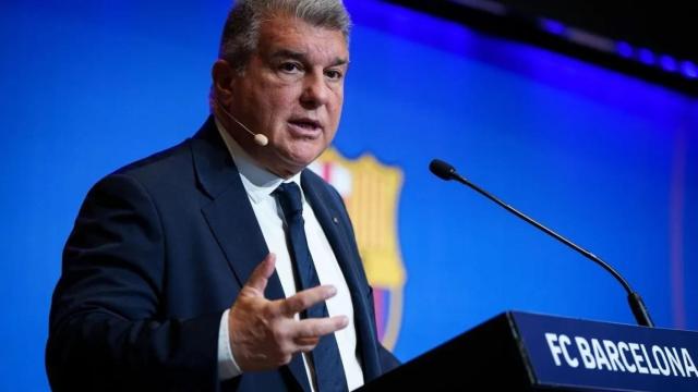 Joan Laporta durante una comparecencia pública