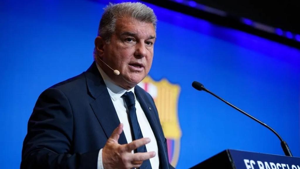 Joan Laporta durante una comparecencia pública