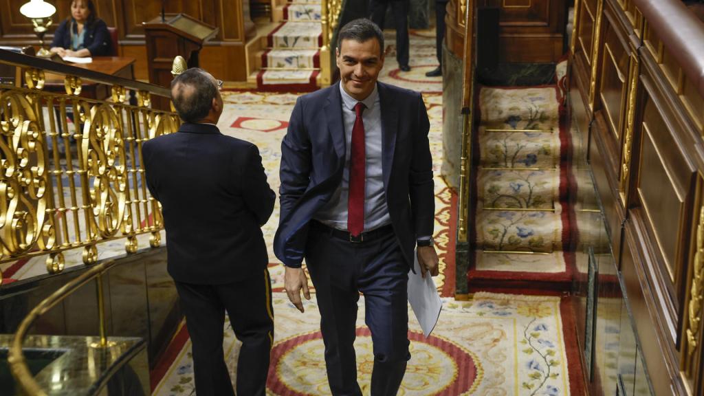 El presidente del Gobierno, Pedro Sánchez, este miércoles en el Congreso de los Diputados.