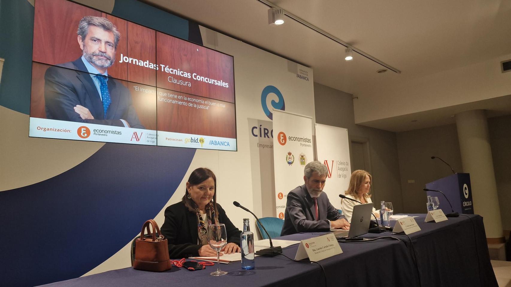 Carlos Lesmes en la clausura de las jornadas en Vigo.