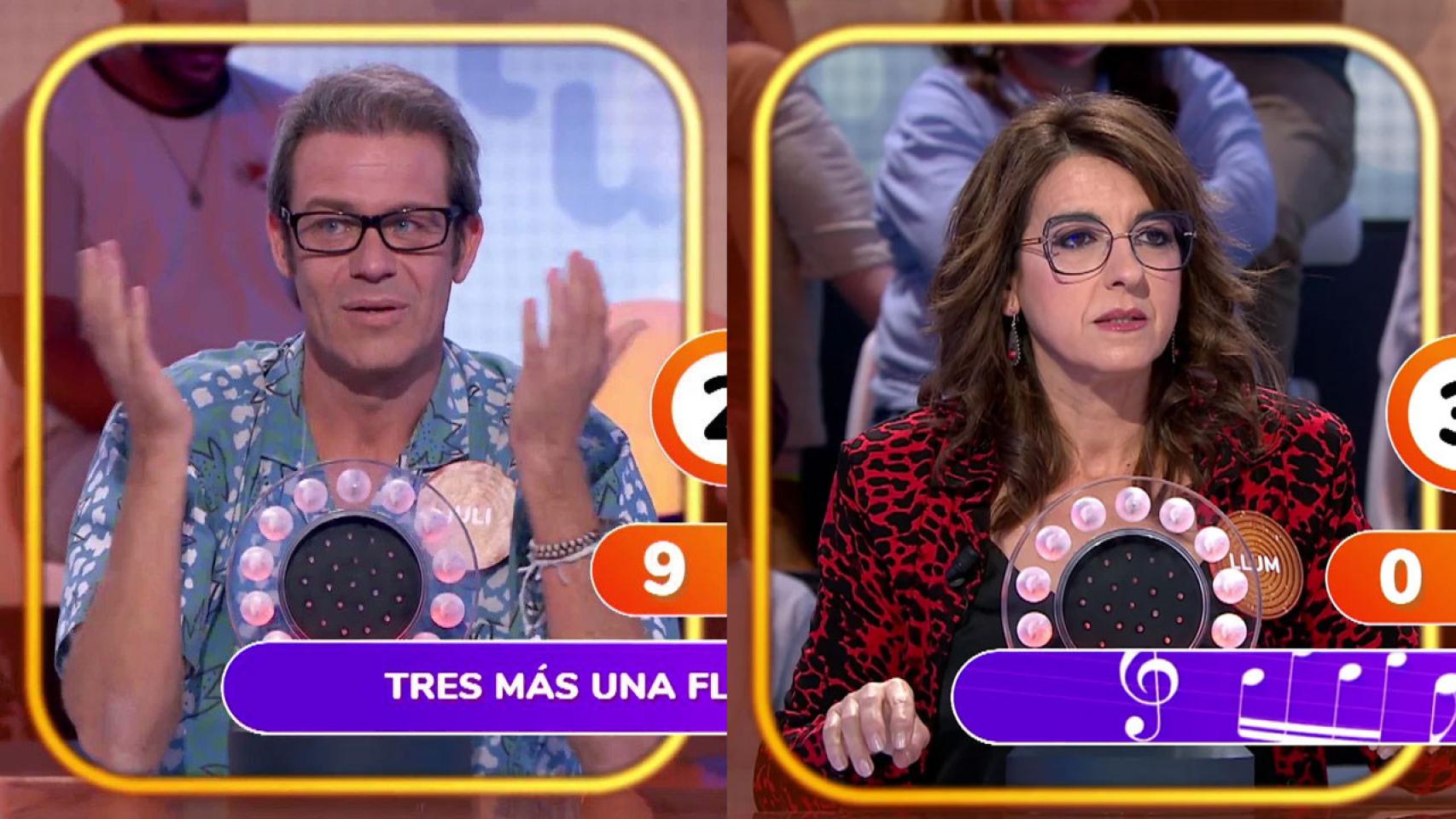 Juli Fàbregas y Llum Barrera en 'Pasapalabra'