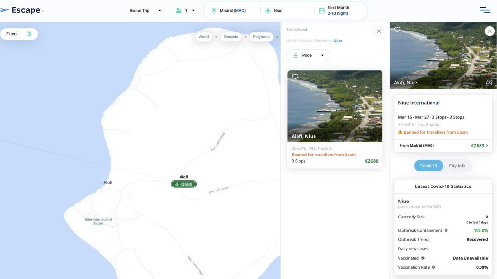 Desglose de información de Great Escape.