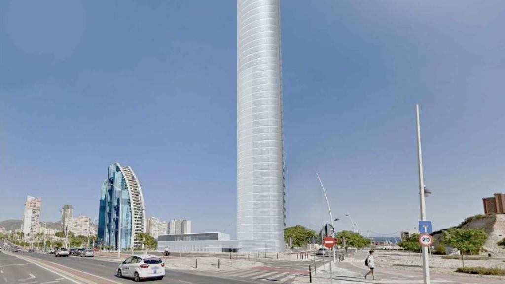 Recreación de la nueva torre ubicada en la Vía Parque de Benidorm.