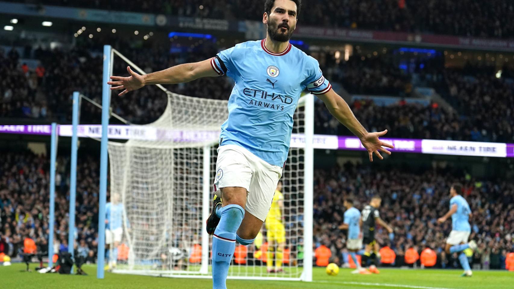 Ilkay Gündogan celebra un gol con el Manchester City