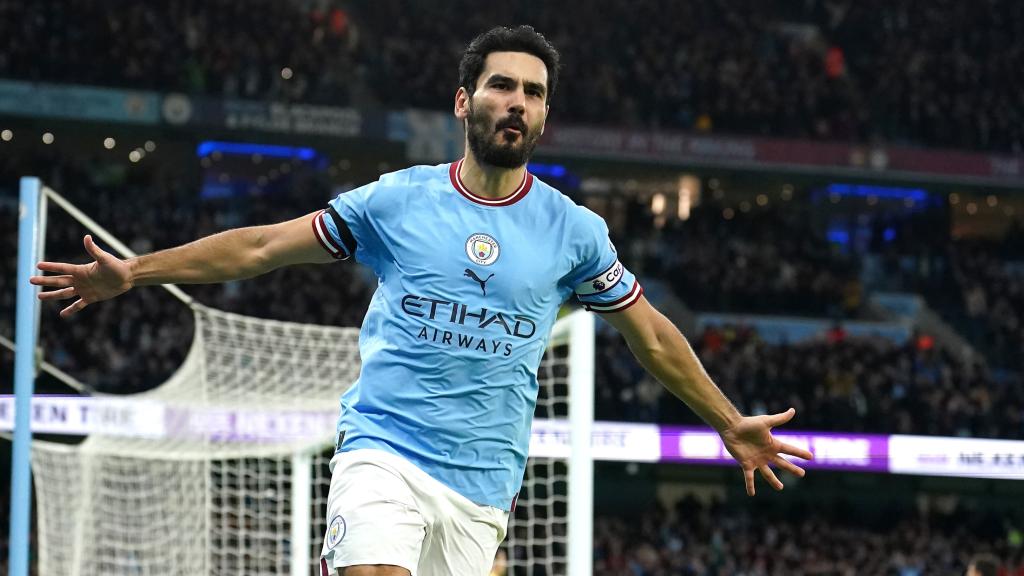 Ilkay Gündogan celebra un gol con el Manchester City