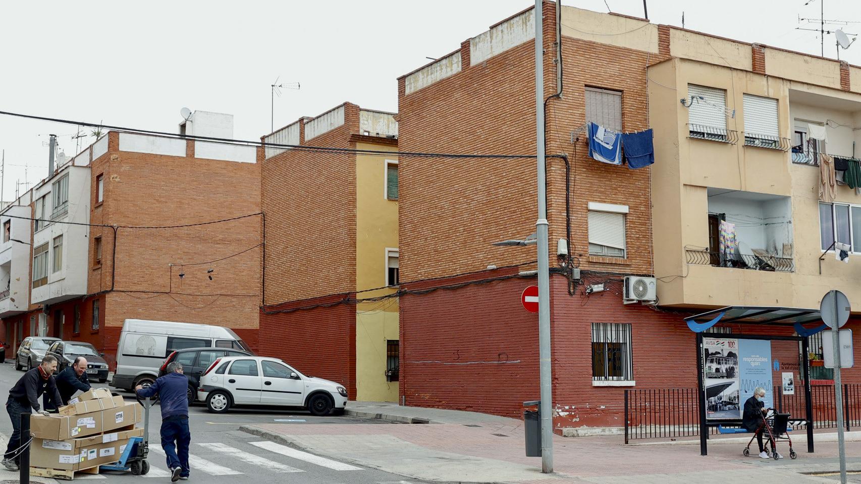 Bloque deviviendas cercano al lugar del crimen.
