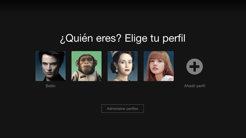 Captura de la pantalla de inicio de Netflix