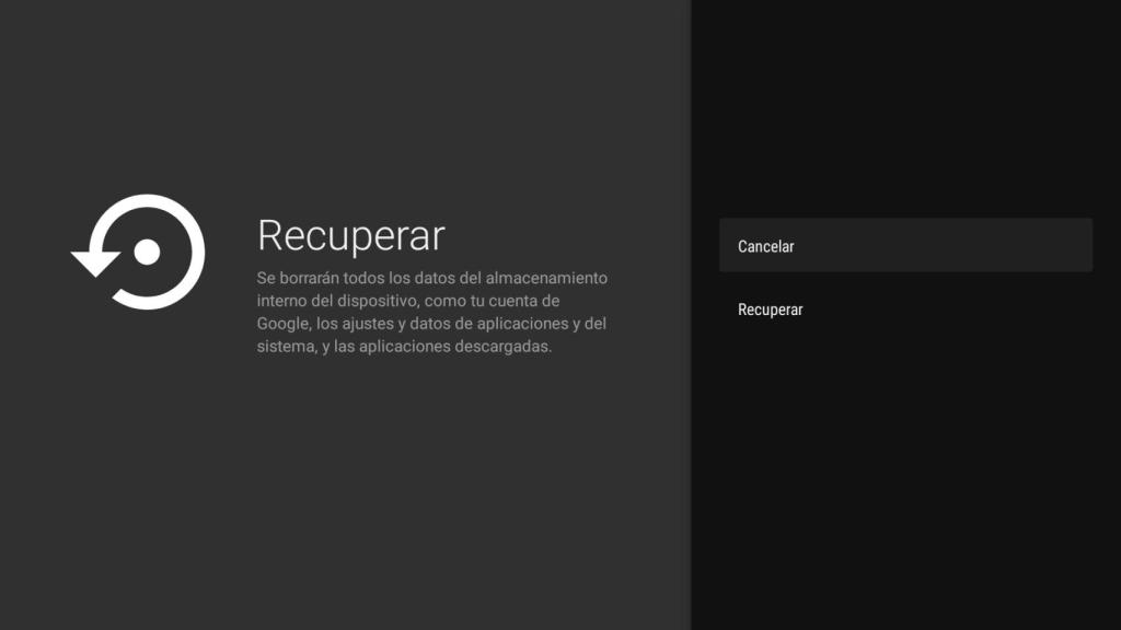 Restaurar televisor