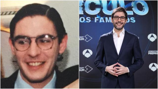 A la izquierda, Juanra Bonet de joven. A la derecha, una fotografía actual en la presentación de 'El círculo de los famosos'.