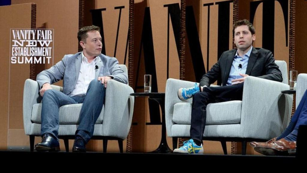 Sam Altman y Elon Musk  en unas jornadas organizadas por Vanity Fair.