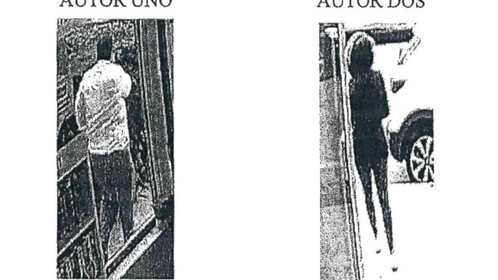 Las cámaras de seguridad de un negocio grabaron a los dos técnicos sospechosos de no trabajar en una compañía eléctrica.