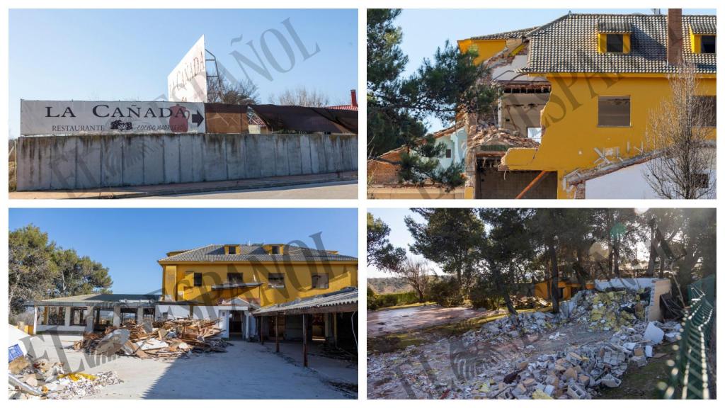 Vistas de la demolición del restaurante 'La Cañada'.