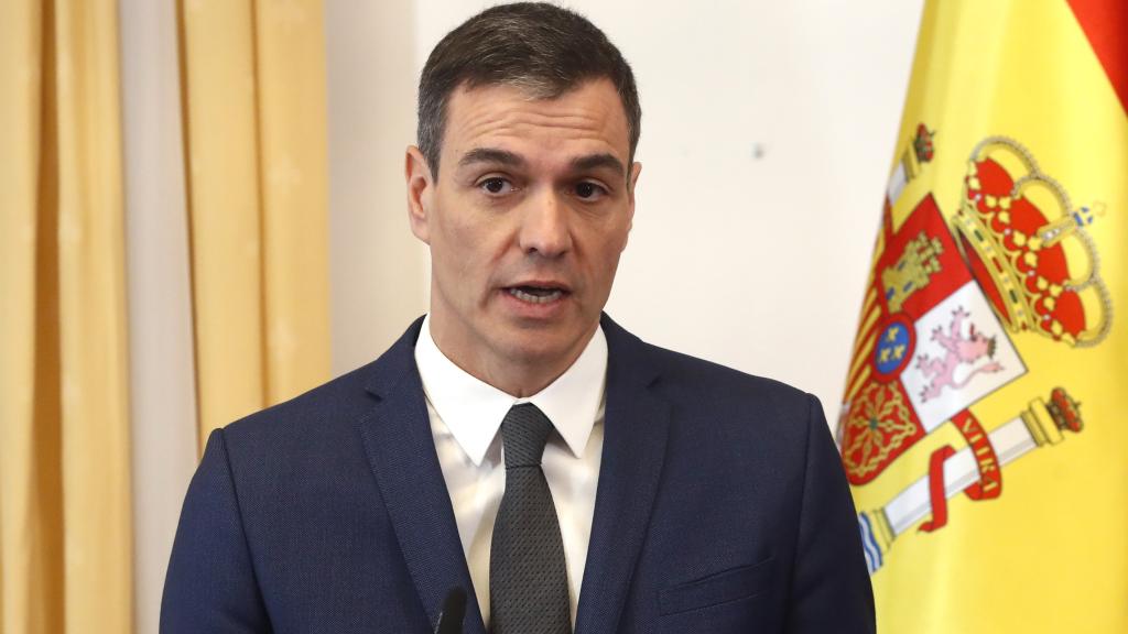 Pedro Sánchez, durante una comparecencia