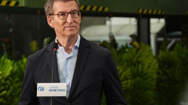 Alberto Núñez Feijóo, líder del PP, el pasado viernes en la isla de La Palma.