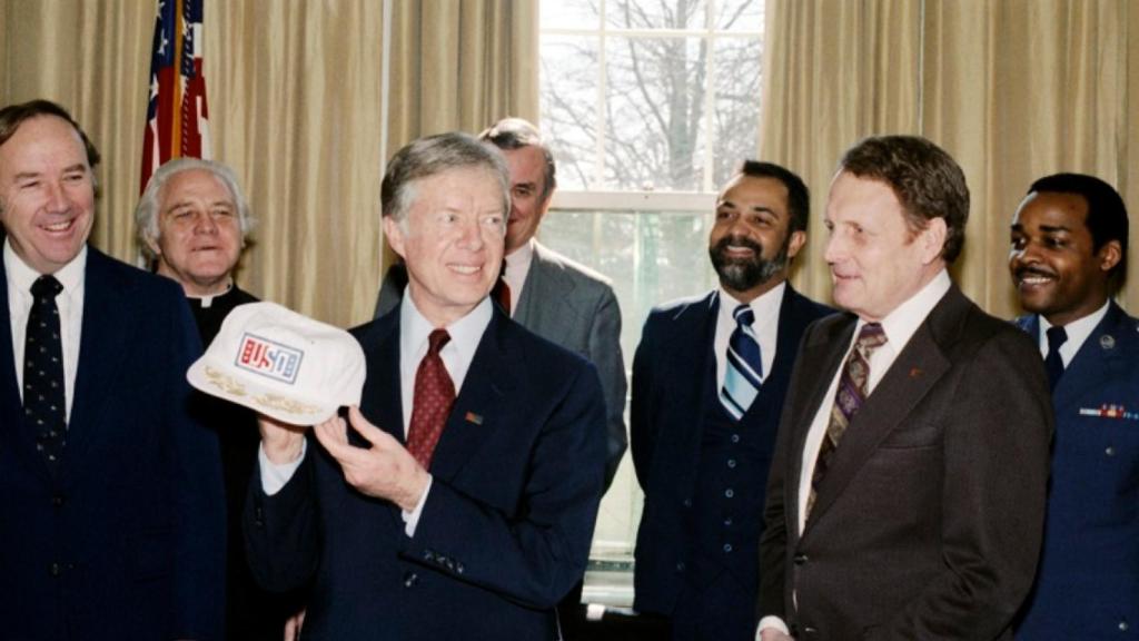 Jimmy Carter durante un acto en febrero del año 1980.
