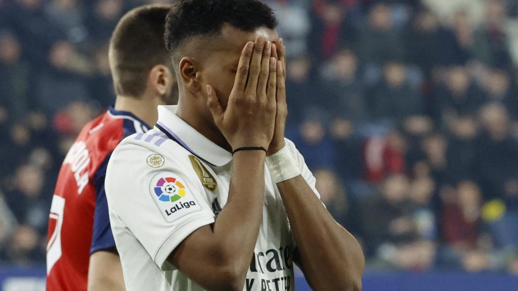 Rodrygo, tras fallar una ocasión clara.