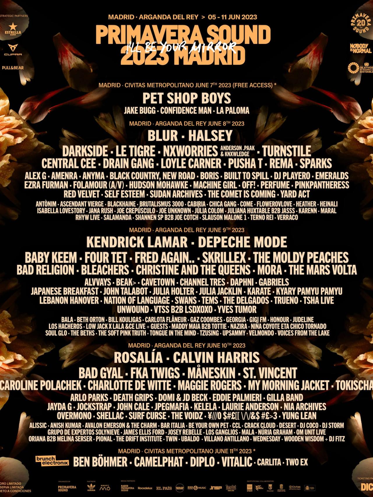 Cartel de Primavera Sound Barcelona/Madrid 2023