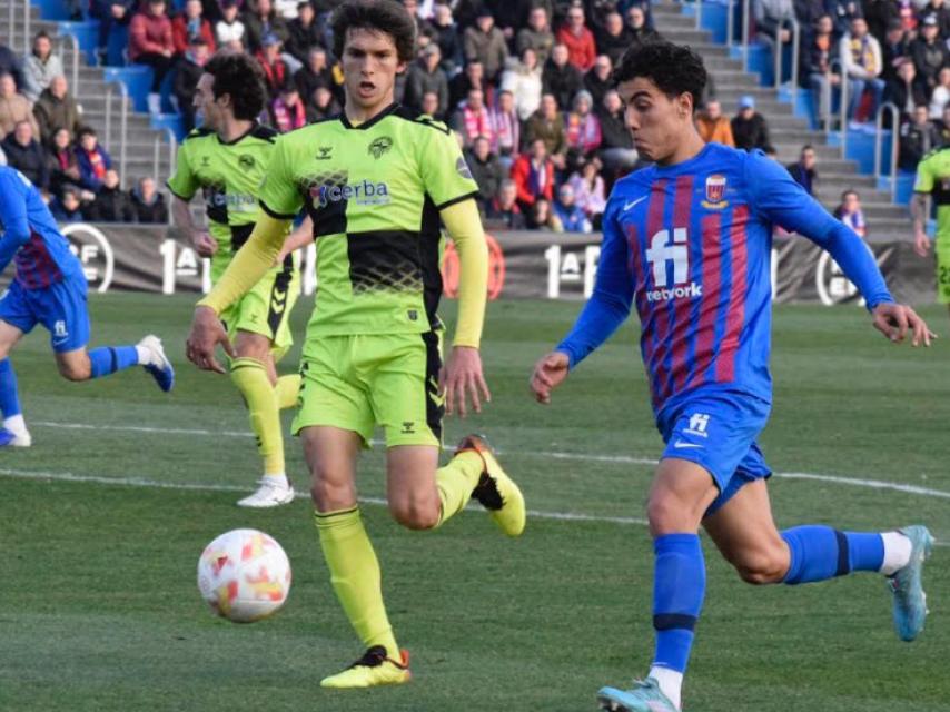 Un momento del partido del Eldense de hoy domingo.