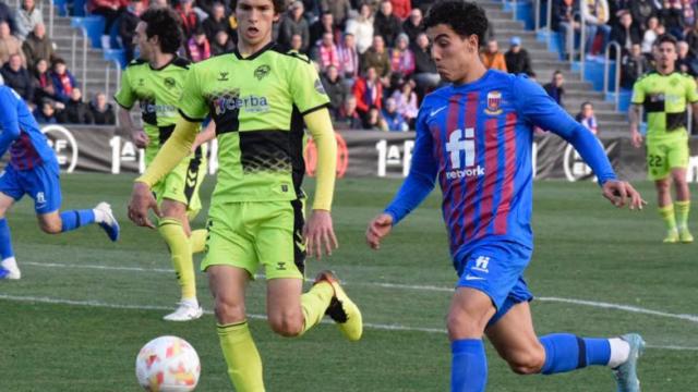 Un momento del partido del Eldense de hoy domingo.