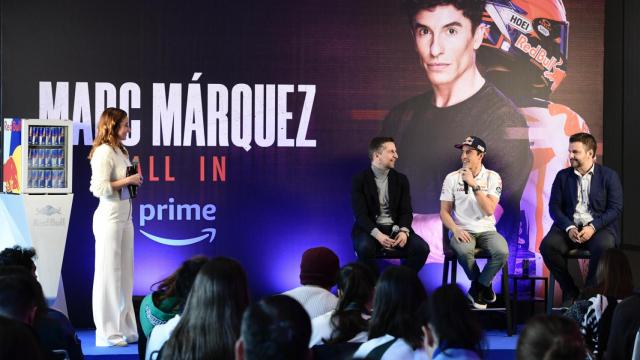 Marc Márquez, durante la presentación de su serie documental 'All in' ('Con todo').