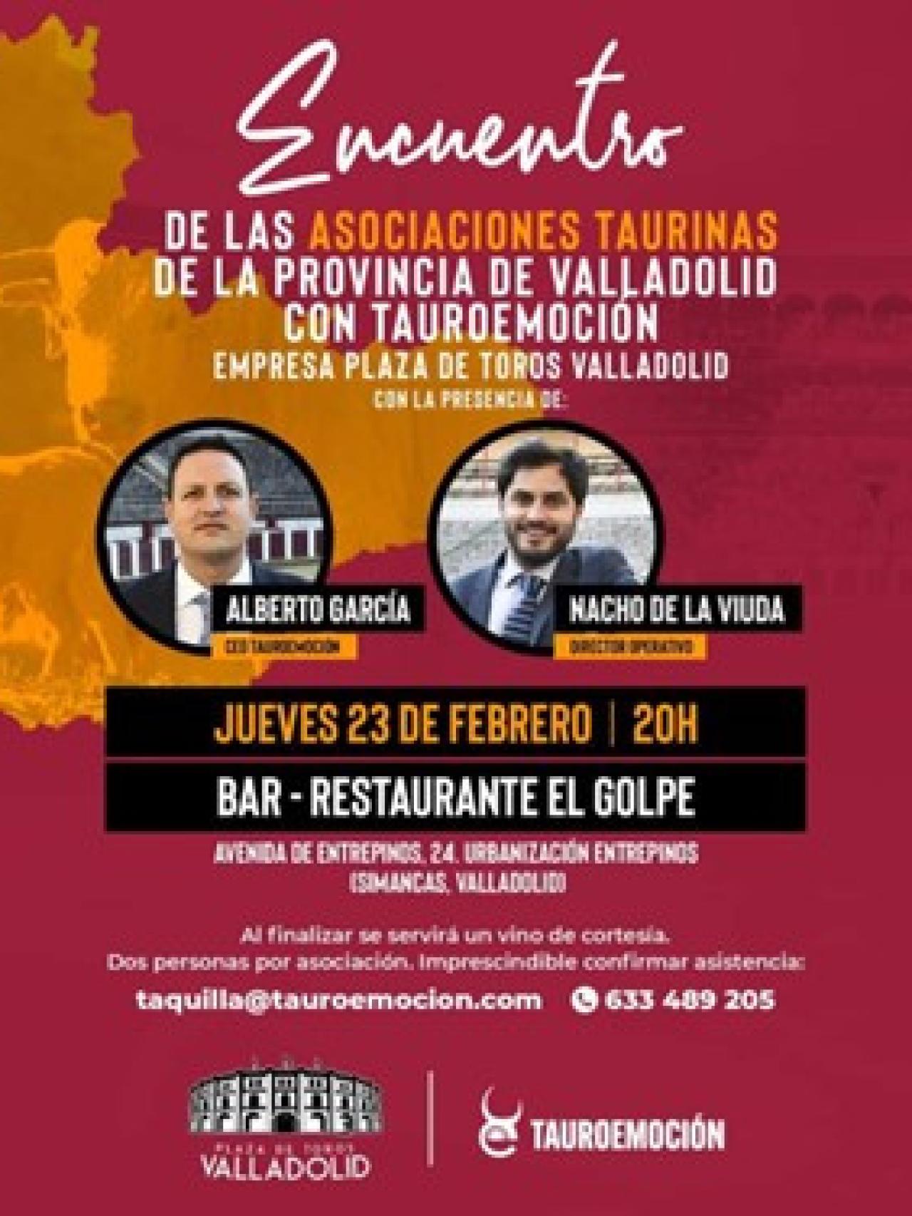 Cartel anunciador del acto de Tauroemoción con las peñas