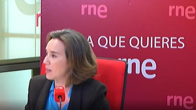 La secretaria general del PP y portavoz en el Congreso, Cuca Gamarra, este lunes en RNE.