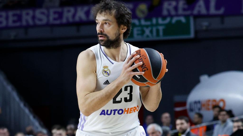 Sergio Llull, en un partido del Real Madrid de Baloncesto de la temporada 2022/2023
