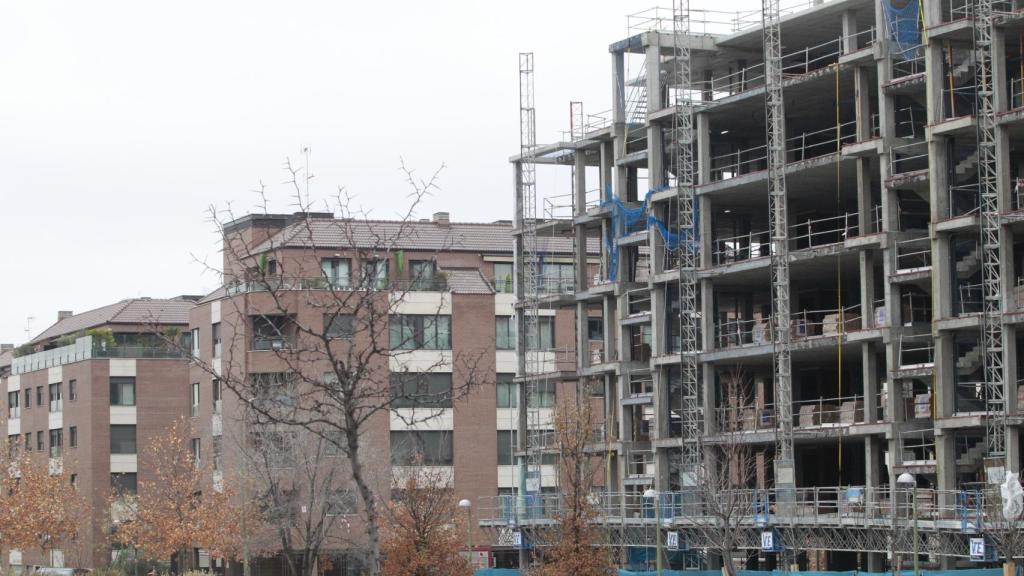 Unas viviendas en construcción.