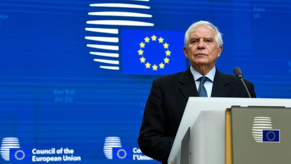 Josep Borrell, durante la rueda de prensa de este lunes