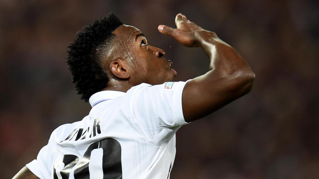 Vinicius, en plena celebración.