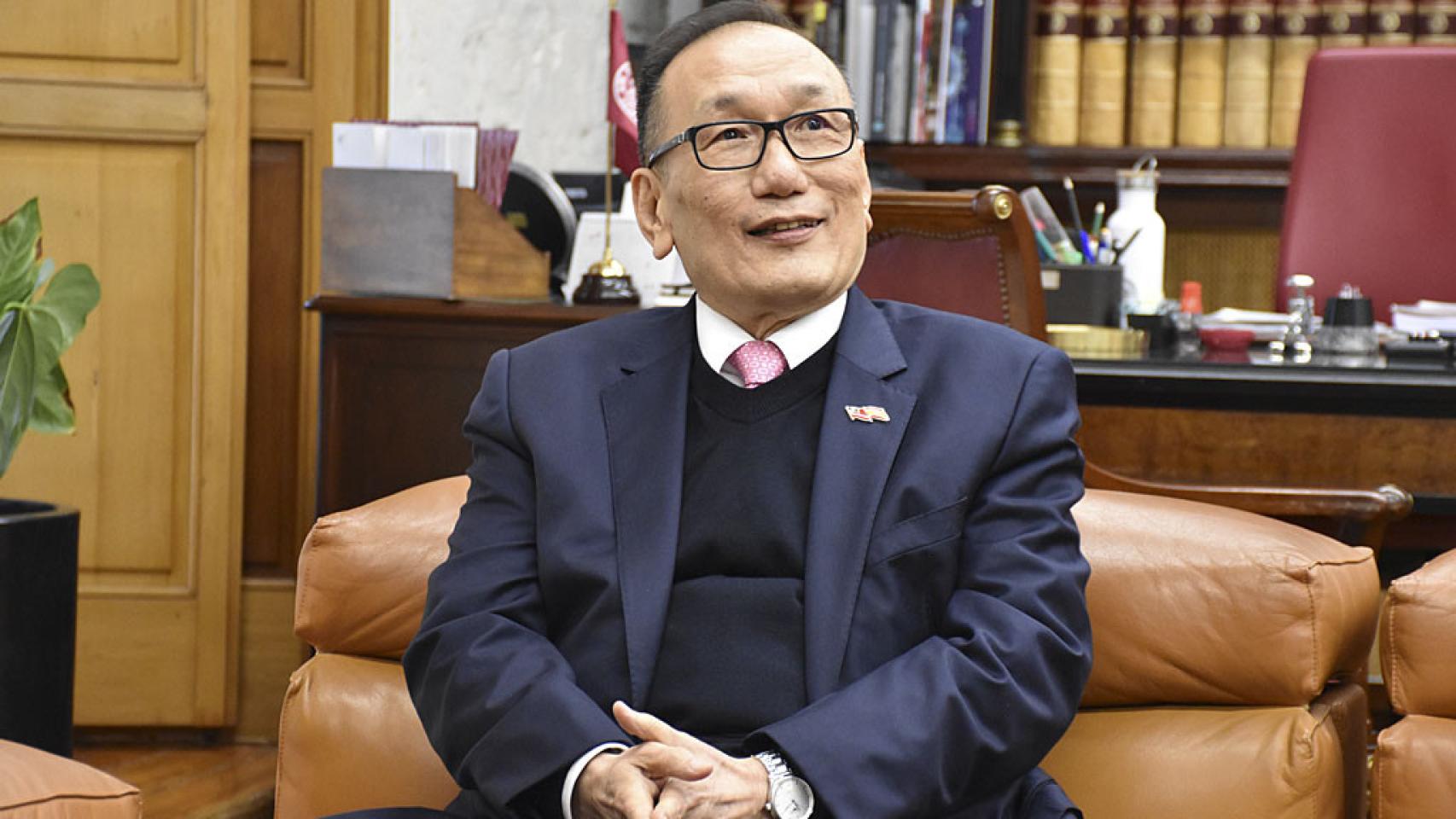 José María Liu, embajador de Taiwán en España, esta mañana en Valladolid