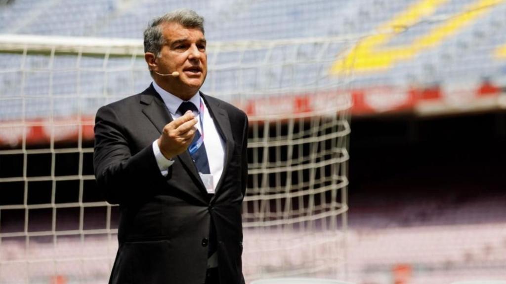 Joan Laporta, durante un acto en el Camp Nou.
