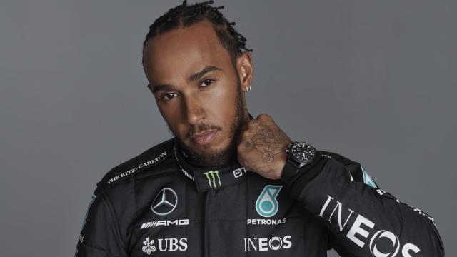 Lewis Hamilton, tras la presentación del nuevo Mercedes.