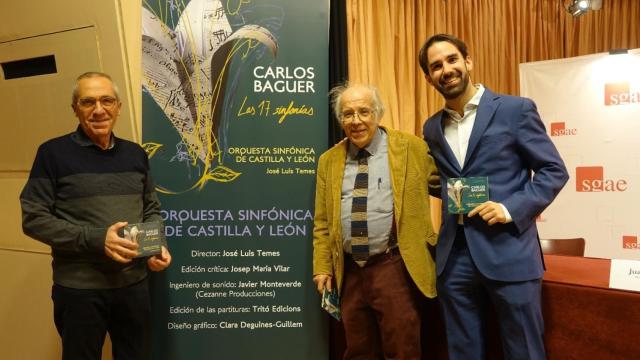 Josep Maria Vilar, José Luis Temes y el gerente de la OSCYL, Jesús Herrera. Foto: Joaquín Guijarro