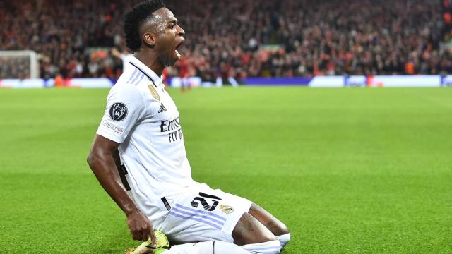 Vinicius celebra uno de sus goles.
