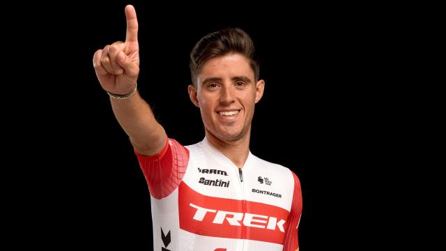 Juanpe López, durante una sesión fotográfica para Trek-Segafredo
