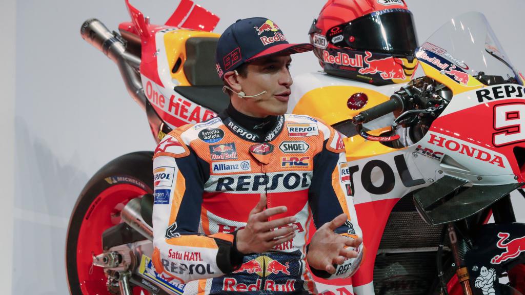 Marc Márquez durante la presentación de la Honda de 2023
