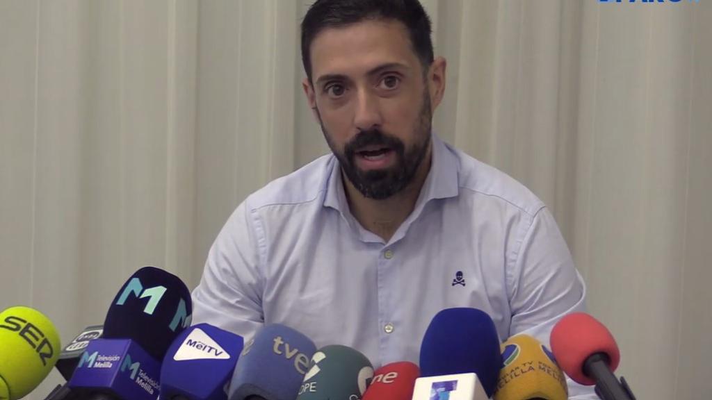 El gerente de TV Melilla, Yeray Díaz, este miércoles en rueda de prensa.