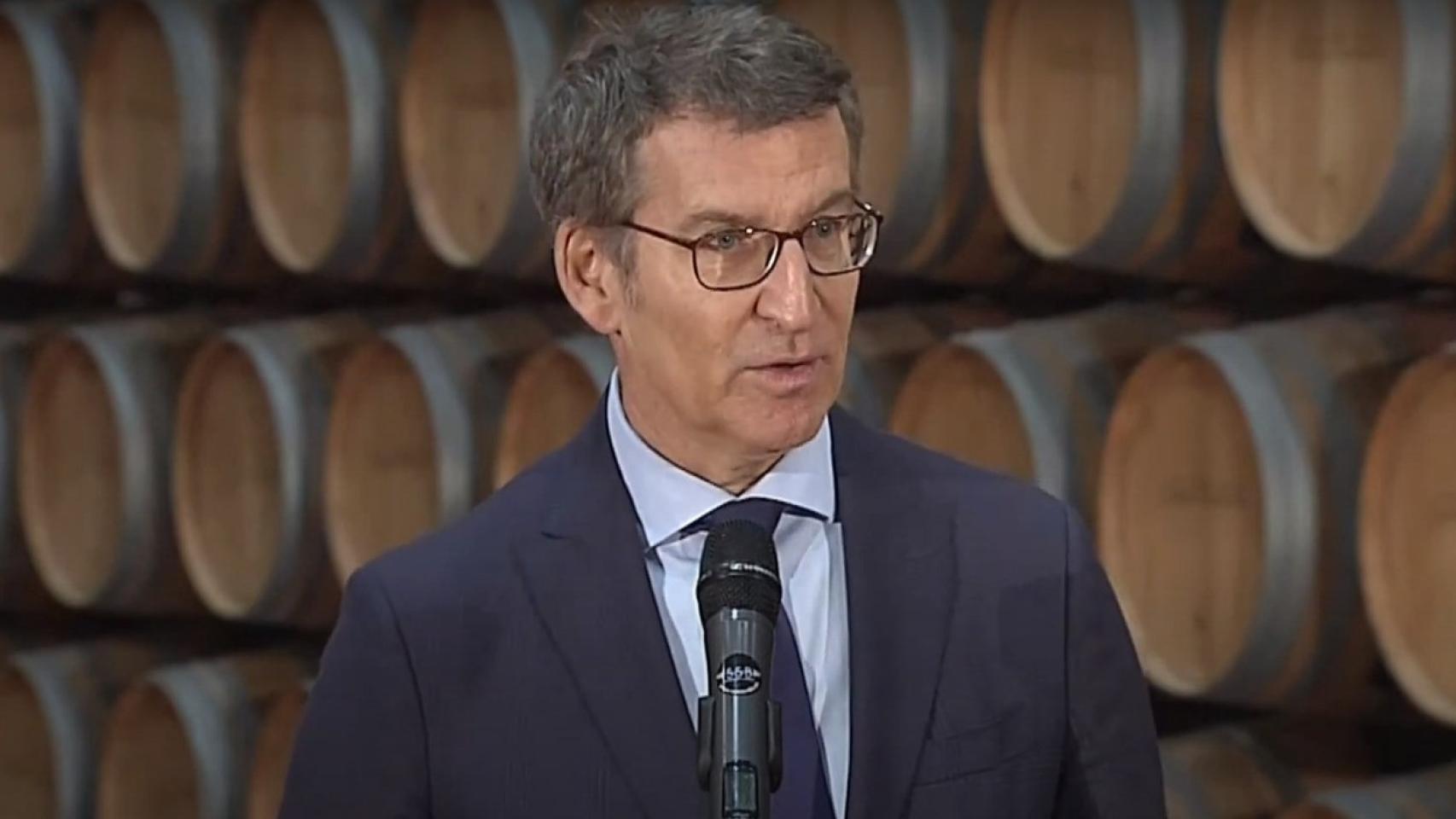 Alberto Núñez Feijóo, líder del PP, este jueves en Ciudad Real.