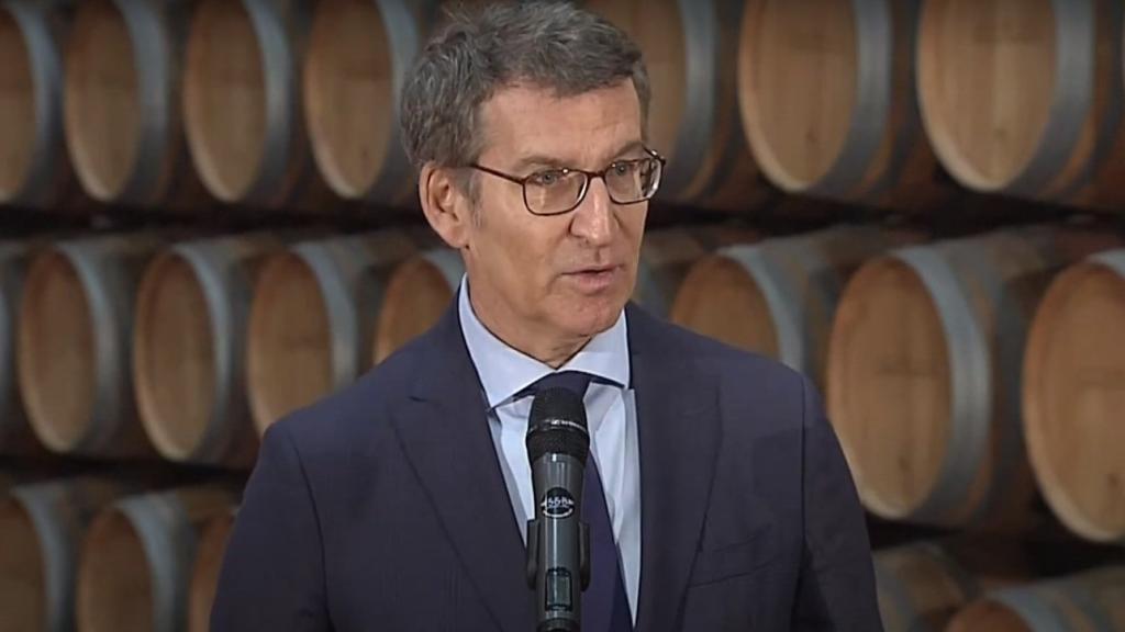 Alberto Núñez Feijóo, líder del PP, este jueves en Ciudad Real.