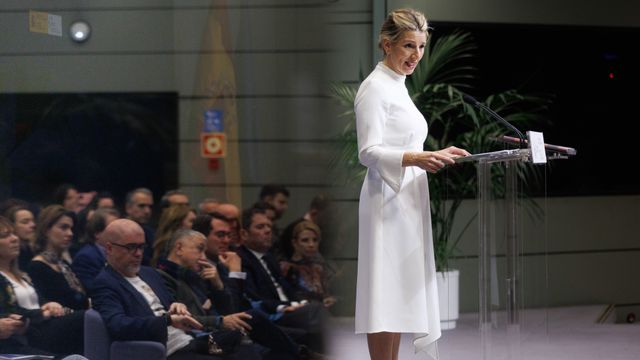 Yolanda Díaz, durante la presentación de la Estrategia Española de Seguridad y Salud en el Trabajo.