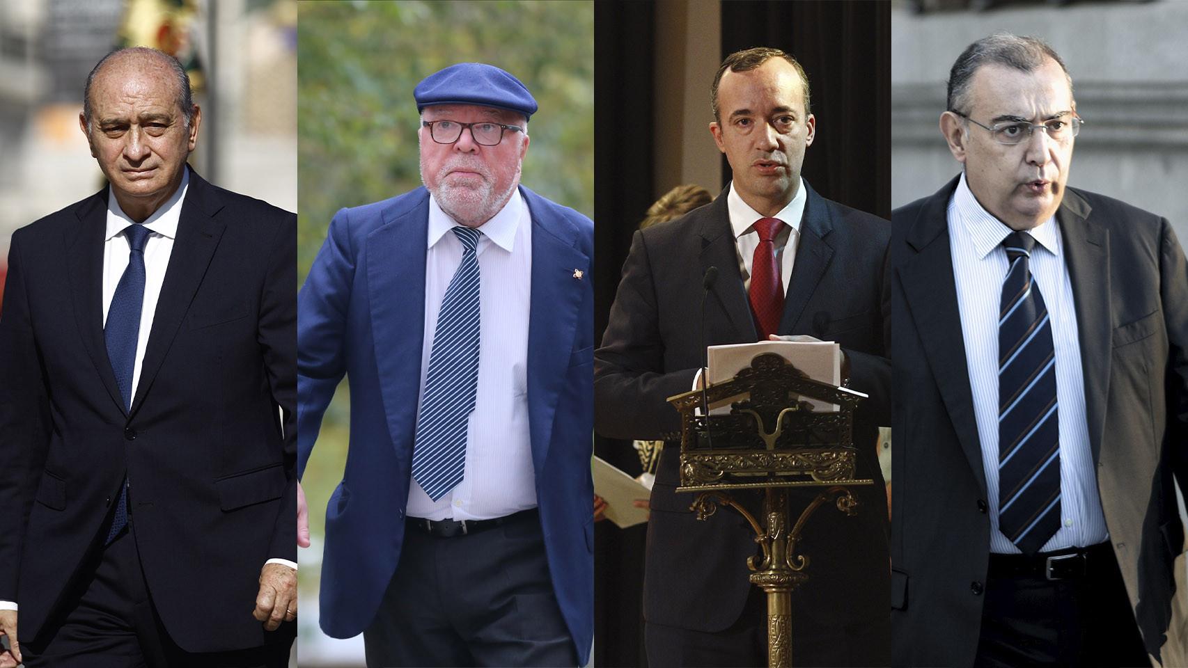 Jorge Fernández Díaz, José Manuel Villarejo, Francisco Martínez y Enrique García Castaño.